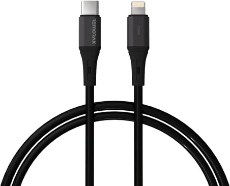 Wahoo Type C-Lightning 27Watt PD Hızlı Şarj Kablosu, Siyah/Antrasit Metal (100 CM)