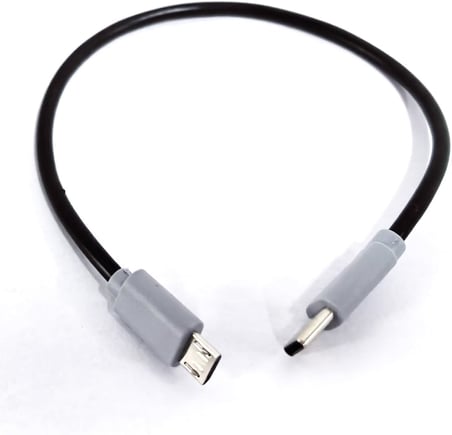 Type-C to Mikro USB Kablosu, USB Tip C - Mikro B OTG Kablosu Erkek - Erkek Şarj Veri İletimi, 25 Santimetre Kablo (ZR796-25cm Kablo)