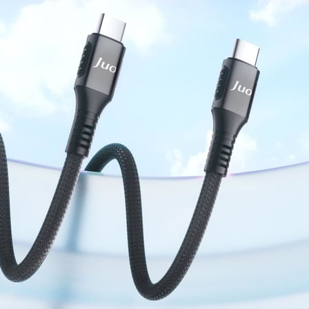 240W 5A E-Mark Çipli Örgülü USB PD Type-C to Type-C Hızlı Şarj ve Data Kablosu 1 Metre