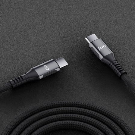 240W 5A E-Mark Çipli Örgülü USB PD Type-C to Type-C Hızlı Şarj ve Data Kablosu 1 Metre