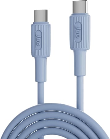 60W USB Type-C to Type-C Silikon Hızlı Şarj ve Data Kablosu Mavi 1 Metre