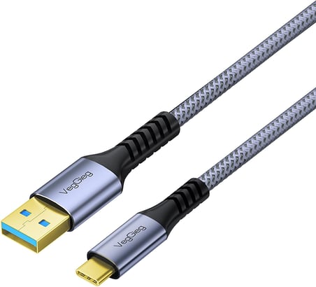 100W USB-A to Type-C Kablo USB 3.2 Gen 2 10Gbps Data ve Hızlı Şarj Kablosu 50 cm