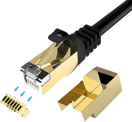 Parcbeny 3698 3 Metre Metal Uçlu CAT7 10GBPS 600MHZ LAN ETHERNET KABLOSU - RJ45 26AWG BAKIR (3 Metre)