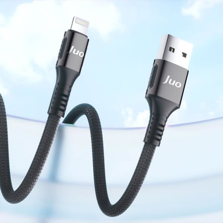 12W 2.4A USB-A to Lightning iPhone iPad ile Uyumlu Örgülü Hızlı Şarj ve Data Kablosu 1 Metre
