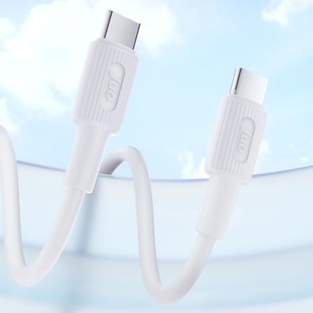 60W USB Type-C to Type-C Silikon Hızlı Şarj ve Data Kablosu Beyaz 2 Metre