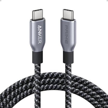 Prime Usb C Usb C Kablosu, 240W, 90 Cm Hizli Sarj Kablosu, Geri Donusturulmus Naylon Orgulu Tasarim, Siyah A88E2