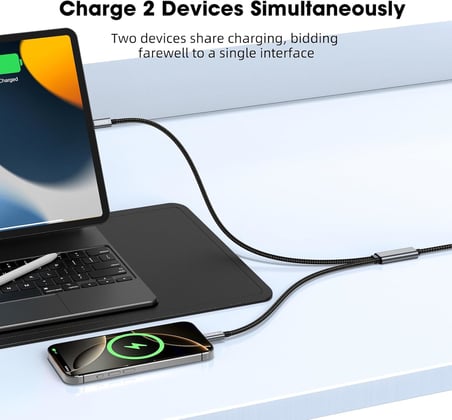 100W Çift Uçlu Type-C PD Şarj ve Veri Kablosu – E-Mark Chip, 1,5 Metre, Çift Cihaz Şarj Desteği