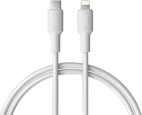 Coral Type C-Lightning 27Watt PD Hızlı Şarj Kablosu (Beyaz) (120 CM)