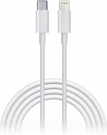 Yk Desıgn İPhone Uyumlu USB-C to Lightning Şarj ve Data Kablosu, Beyaz 3M