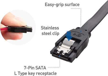 2 ADET SATA III Kablo 40cm, 6 Gbits, 90° Açılı, 1 Düz ve 1 90 Derece Açılı, Orjinal