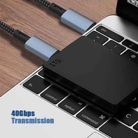 40Gbps 240W 4.0 Thunderbolt Type-C to Type-C Şarj, Data ve 8K 60Hz Görüntü Aktarım Kablosu Tip C 1.5 Metre ZR851