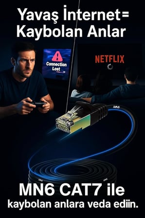 M109F Cat7 Ethernet Kablosu 5 Metre, Bakır İletken