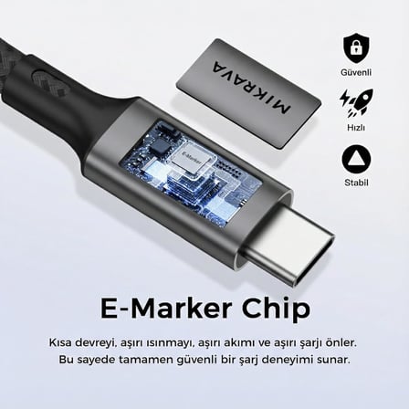 USB 4.0 40GBPS USB C Veri Kablosu, 240W USB C Şarj Kablosu, 8K@60hz 4K@240Hz 2K@360Hz Thunderbolt 4 Görüntü Kablosu, MacBook, Monitör, Docking İstasyonu, iPhone ile Uyumlu - 1 Metre