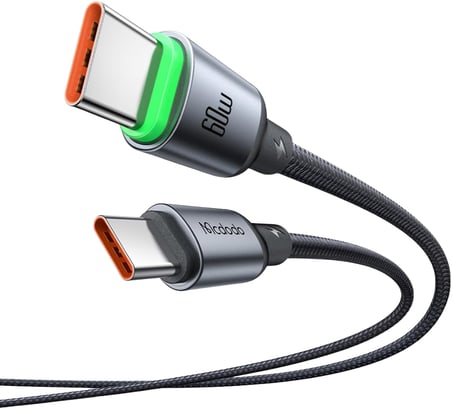 CA-6870 Type-c Type-c 60W PD Hızlı Şarj E-Marker Çipli Easy Series Örgü Kablo Siyah 1m