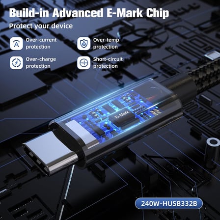 ULTRA USB C to USB C Kablo 240W PD 3.1 Hızlı Şarj, 20Gbps Veri Transferi, 4K@60Hz Görüntü Aktarımı, USB 3.2 Gen2 Type-C Kablo ULT (300, Santimetre)