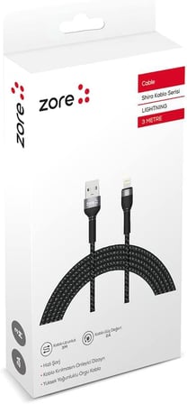 Zore Shira Serisi Lightning USB Kablo 3m