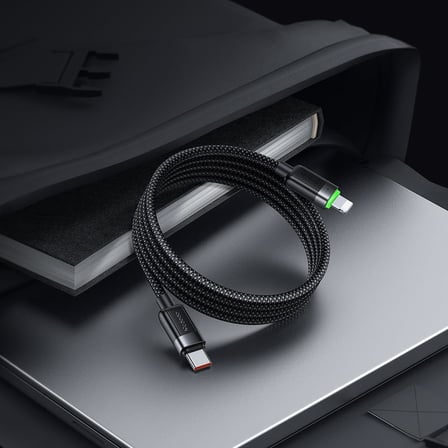 Ca-2010 36W Usb-C To Lightning Manyetik Sarilabilir Kablo - 1.2 M, Siyah