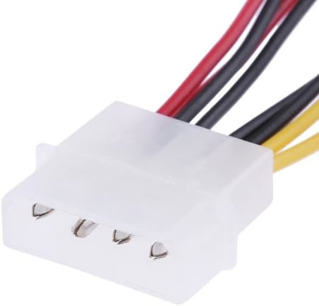 4 Pin Molex Erkek to 2x 5V ve 2x 12V 3 Pin Erkek CPU PC Kasa Fan Splitter Çoklayıcı Kablosu