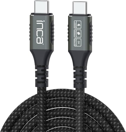 Inca ITCT-40 USB4 8K@60Hz Thunderbolt 4/3 40 Gbps PD240W Type-C to Type-C Kablo-0.8m USB 4, 40Gbps Veri Aktarım Kapasitesi GaN şarj cihazı ve tüm USB C Tipi cihazlar