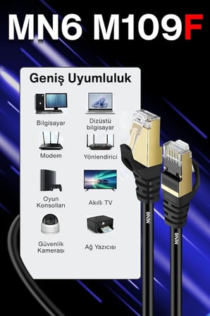 M109F Cat7 Ethernet Kablosu 20 Metre, Bakır İletken