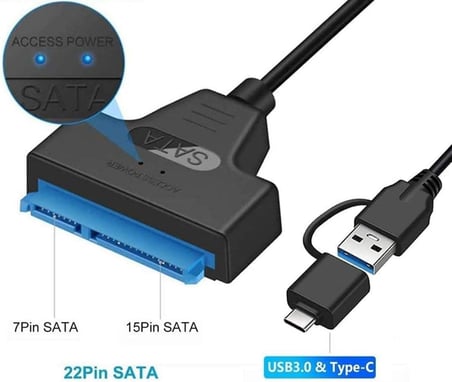 A4204 2in1 USB 3.0 Type-C To 2.5 inç Sata Hdd Ssd Çevirici Dönüştürücü