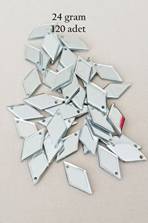 Oya Abiye Bileklik Kolye Pleksi Metalik Plastik Pul Gümüş Renk 24 gram 120 adet - BNC577