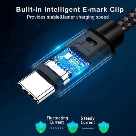 Force 100W Type-C to Type-C 2 Metre USB 3.1 Gen2 10 Gbps 4k@60hz Hızlı Şarj Data ve Görüntü Aktarım Kablosu Örgülü