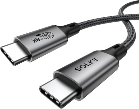 USB4 USB-C Kablo 1.8 m 240W 40Gbps 8K 60Hz 4K 144Hz Thunderbolt 3/4 Uyumlu Type-C Hızlı Şarj Veri Görüntü ve Ses Aktarım Kablosu