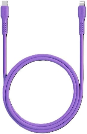 27W PD Type-C to Lightning ile Uyumlu Hızlı Şarj ve Data Kablosu 120cm Neon (Neon Mor) 2DK60NMR