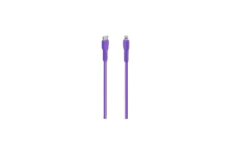 27W PD Type-C to Lightning ile Uyumlu Hızlı Şarj ve Data Kablosu 120cm Neon (Neon Mor) 2DK60NMR