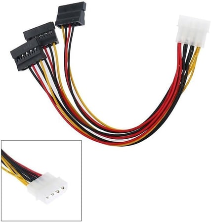 5101 Üçlü 3 Port ide Molex Sata Power Hdd 4 pin Güç Kablosu