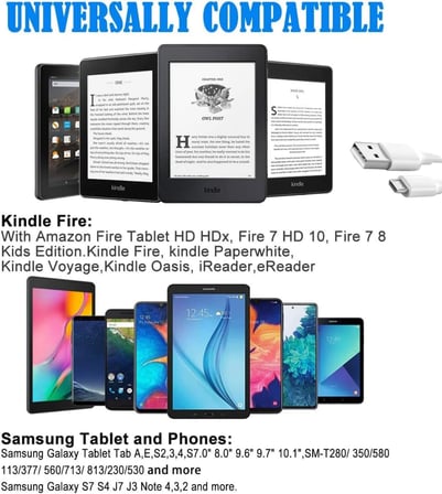 Dayanıklı USB Şarj ve Veri Kablosu, Micro USB, USB-C ve 8 Pin Seçenekli, Güçlendirilmiş Uç, Hızlı Şarja Uyumlu, Günlük Kullanım (20, Santimetre, Micro USB)