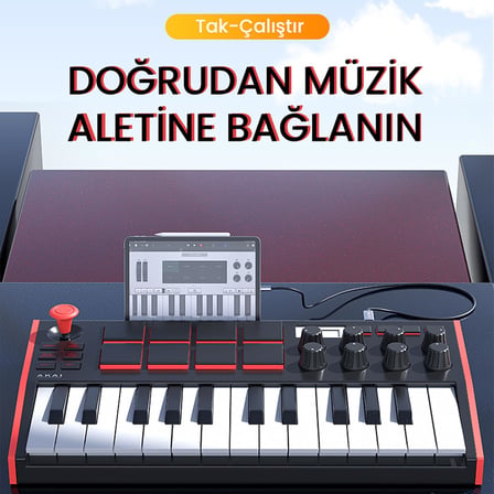 Lightning to MIDI USB-B iPhone iPad Uyumlu Müzik Enstrüman Kablosu