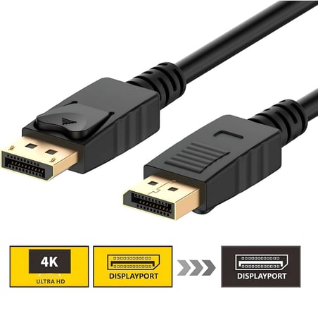 5 Metre Display Port 1.2 Kablo, 4K Ultra HD, DP to DP Kilitli Monitör Bağlantı Kablosu, PC ve Laptop Uyumlu, Yüksek Çözünürlüklü Görüntü Aktarımı, Dayanıklı ve Güvenli Tasarım CB-12