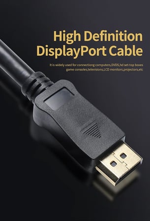 5 Metre Display Port 1.2 Kablo, 4K Ultra HD, DP to DP Kilitli Monitör Bağlantı Kablosu, PC ve Laptop Uyumlu, Yüksek Çözünürlüklü Görüntü Aktarımı, Dayanıklı ve Güvenli Tasarım CB-12