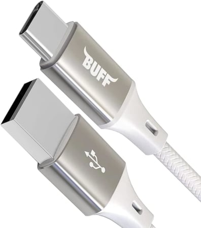 BUFF BL71 USB to Type-C 2.4A 1.2M Örgülü Data ve Şarj Kablosu (Beyaz)