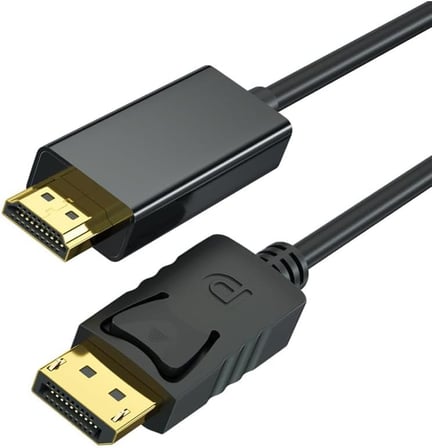 DisplayPort to HDTV Kablo 1.8 Metre 4K Ultra HD Görüntü Aktarım Kablosu Altın Uçlu Yüksek Hızlı Video Ses İletimi Monitör TV Projektör PC Laptop Uyumlu DP to HDMI | ZR798