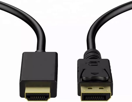 DisplayPort to HDTV Kablo 1.8 Metre 4K Ultra HD Görüntü Aktarım Kablosu Altın Uçlu Yüksek Hızlı Video Ses İletimi Monitör TV Projektör PC Laptop Uyumlu DP to HDMI | ZR798