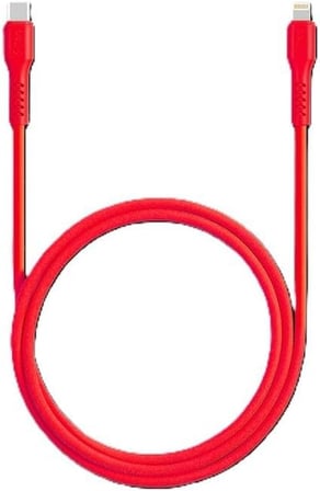 27W PD Type-C to Lightning ile Uyumlu Hızlı Şarj ve Data Kablosu 120cm Neon (Neon Kırmızı) 2DK60NK