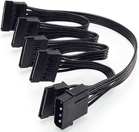 4355 Molex ide 4 Pin To 5 Port Sata Power Hdd Güç Çoklayıcı Kablosu