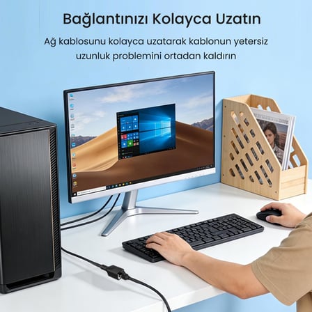 Cat6 1000Mbps Gigabit FTP RJ45 Ethernet Ağ Uzatma Kablosu 5 Metre