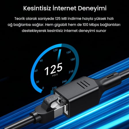 Cat6 1000Mbps Gigabit FTP RJ45 Ethernet Ağ Uzatma Kablosu 5 Metre