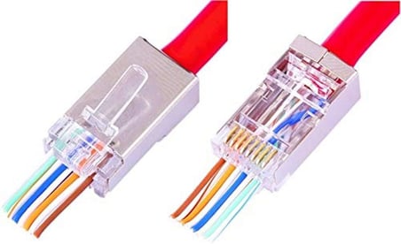 4388 Yeni Nesil Delikli Metal Rj45 Jack İnternet Cat Kablo Ucu, 10 Adet