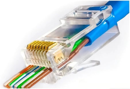 Ethernet İnternet Jack Standart Konnektör Jack Cat5 Cat6 Rj45 8P8C Modem Kablosu Soketi Network Uç (100 ADET)