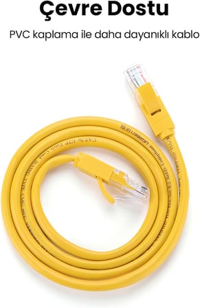 CAT5e Ethernet Kablosu, 3 Metre, Sarı