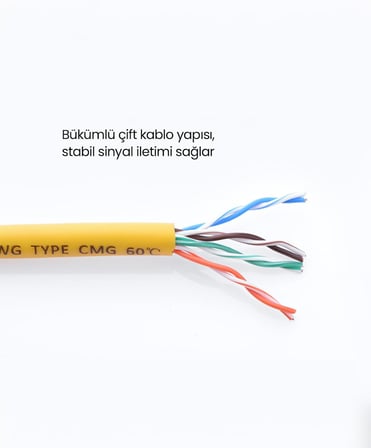 CAT5e Ethernet Kablosu, 3 Metre, Sarı