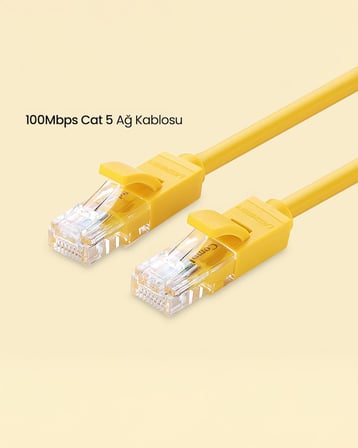 CAT5e Ethernet Kablosu, 3 Metre, Sarı