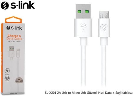 SL-X201 1Metre 2A Usb to Micro Usb Güvenli Hızlı Data + Sarj Kablosu