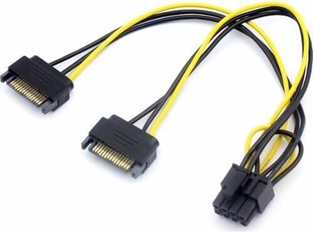2x Sata to 8 Pin (6+2) Pci-e Express Güç Molex Power Kablosu Çevirici Dönüştürücü 4327