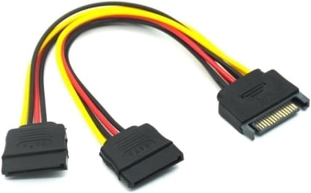 Sata Çoklayıcı 15 Pin 1 Erkek 2 Dişi 2 Port Çoklayıcı Y Splitter Hdd Bağlantı Kablosu 4426
